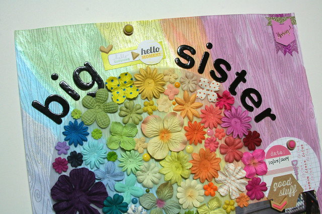 Rainbow Flower Big Sister Layout | shirley shirley bo birley Blog