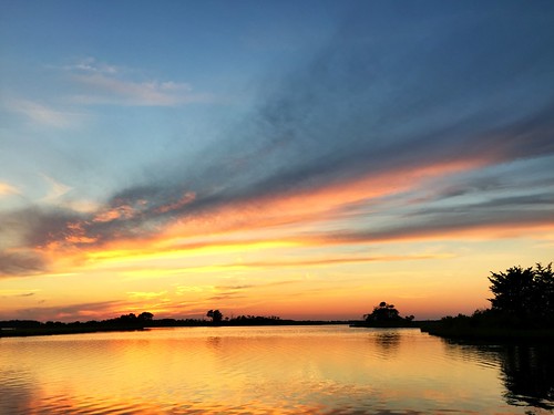 sunset sky cloud island dusk national serene marsh seashore assateague