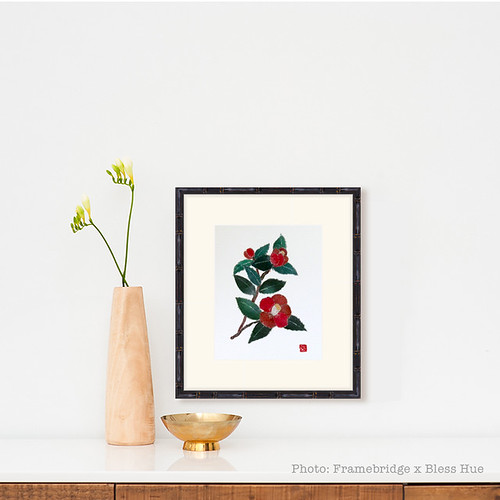 Paper Art Collage - Camellia