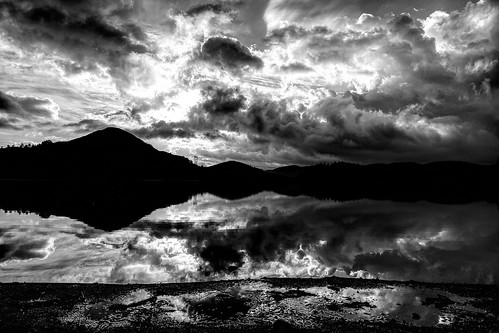 morning trees light bw cloud sun white black reflection nature water silhouette clouds sunrise dark mirror early quiet view cloudy horizon nobody calm shore beyond cloudscape blackandwhitephotolandscape