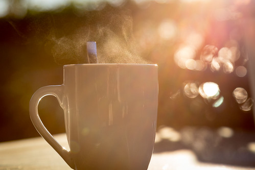 coffee morning breakfast sun bokeh cup hot outside holiday relax spain