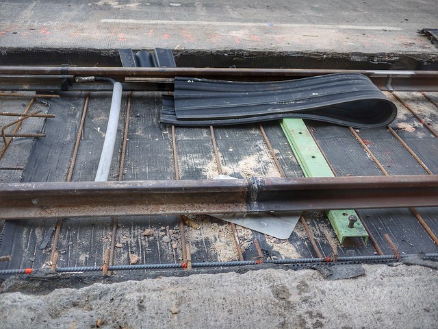 Last weld on the streetcar track