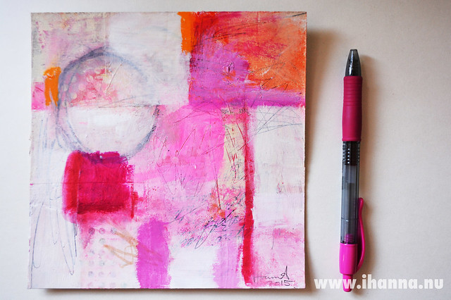 Collage Painting in pink by iHanna