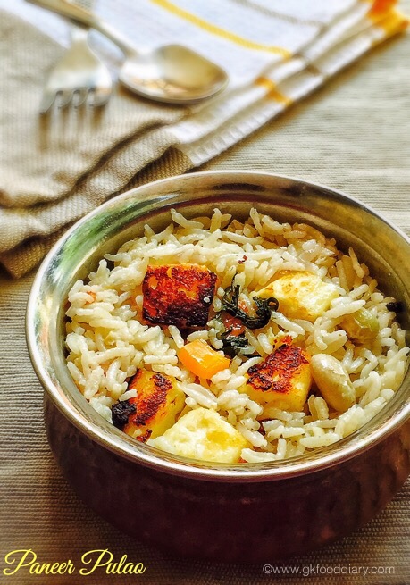 Paneer Pulao for baby & toddlers