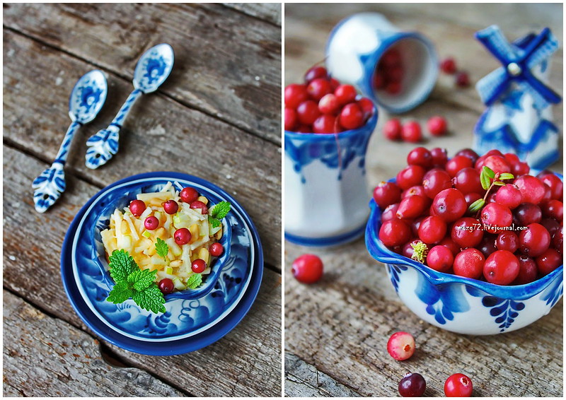 ...russian salad cranberry honey and pine collage