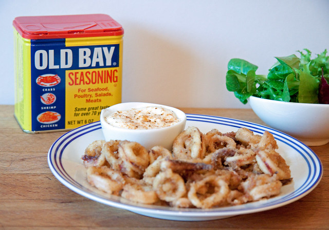 Georgina Ingham Culinary Travels - Photograph Old Bay Fried Squid with Aioli and Salad