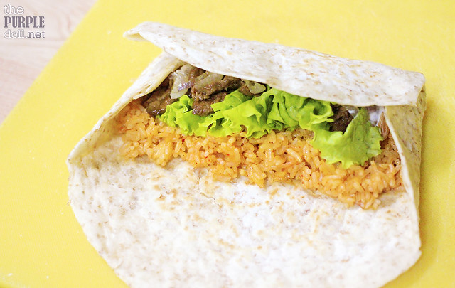 How to fold the Beef and Kimchi Rice Wrap