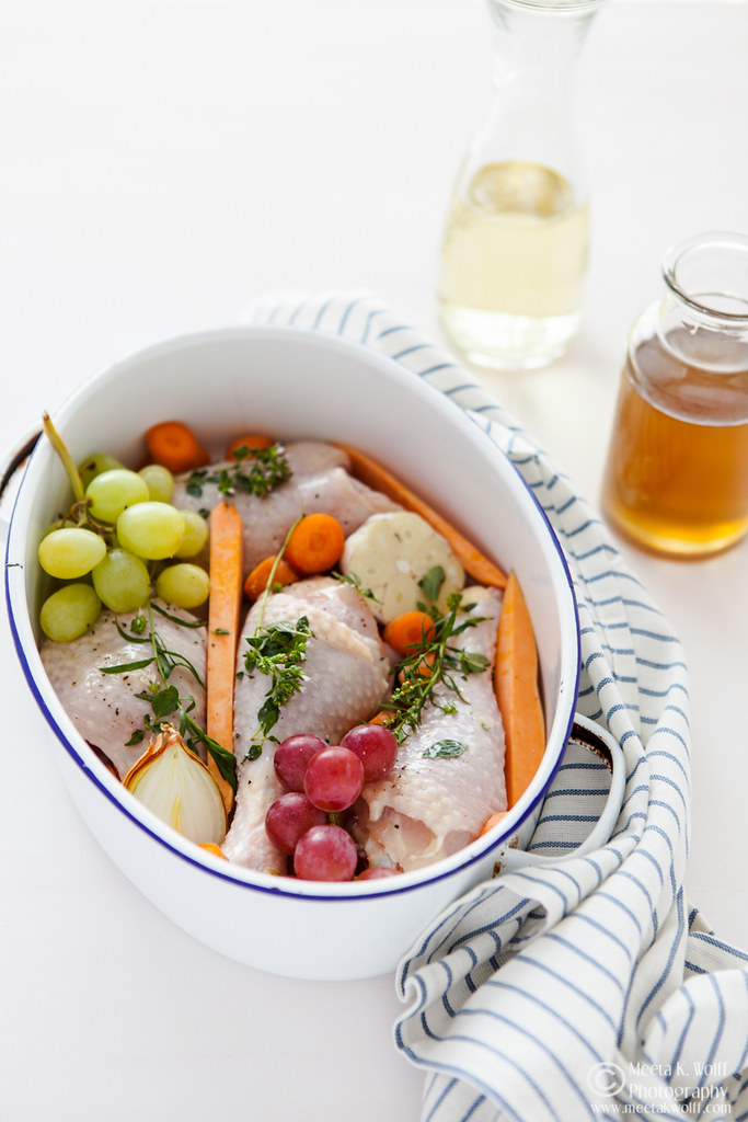 Wine Braised Herb Chicken with roasted grapes (0032) by Meeta K Wolff