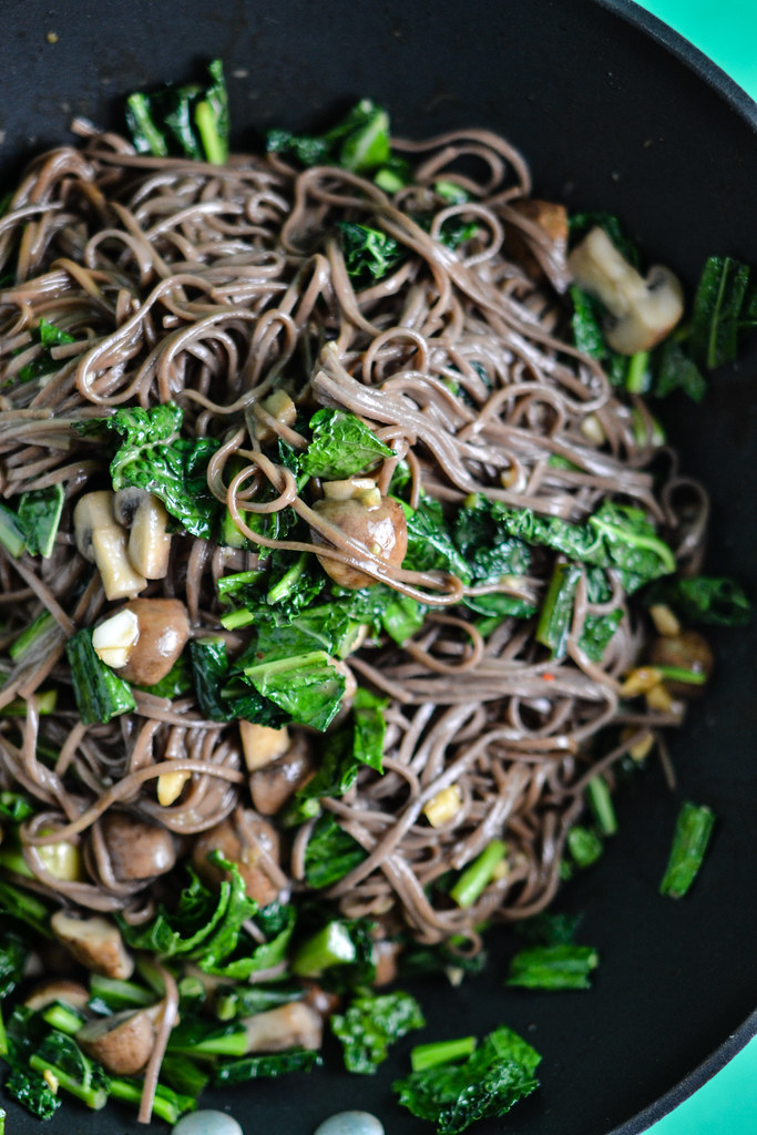 Sesame Noodles with Kale and Mushrooms | Things I Made Today