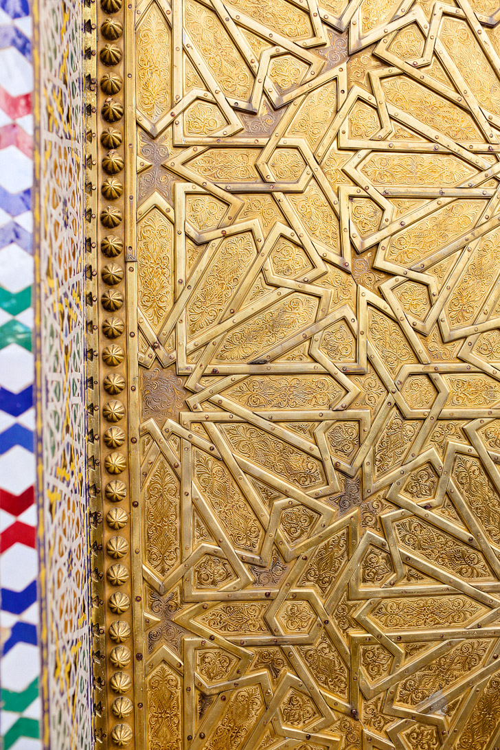 The Famous Doors at the Golden Gates of Palais Royale Fes Morocco.