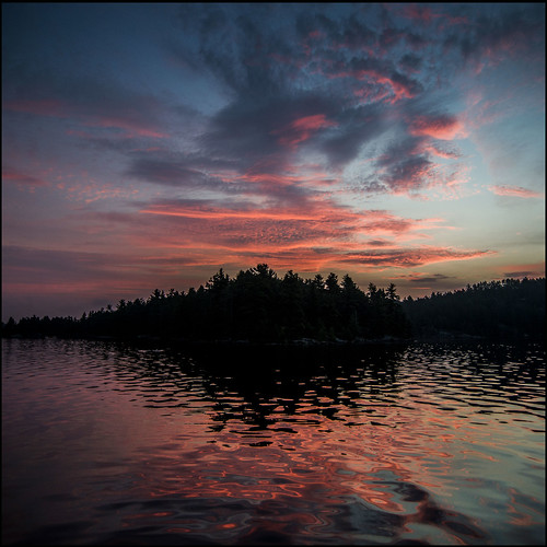 sky cloud lake ontario canada water reflections dawn weslemkoon