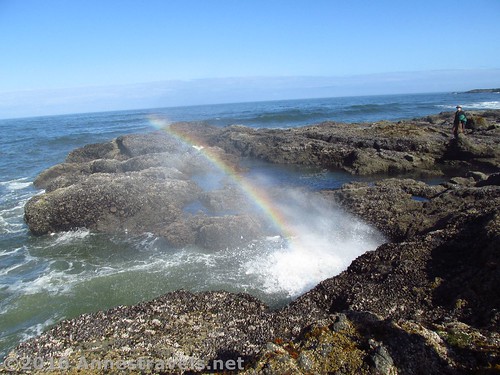 A rainbow in a wave at Cape Perpetua, Oregon