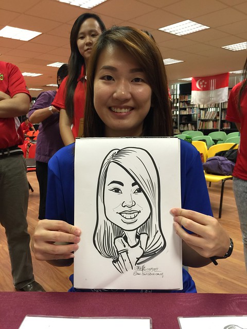 Caricature live sketching for Bishan Park Secondary School Teachers' Day 2015