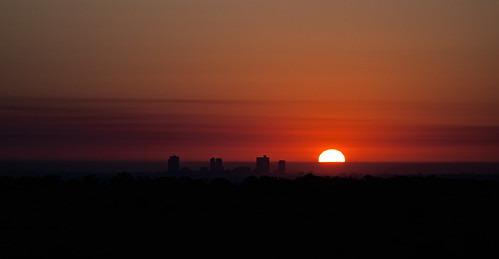 city silhouette sunrise sony 70200 fortworth a7rii