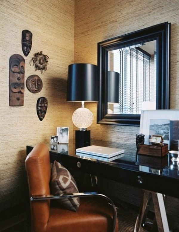 Chic Home Office Design Pictures with Cozy Desk Lamp
