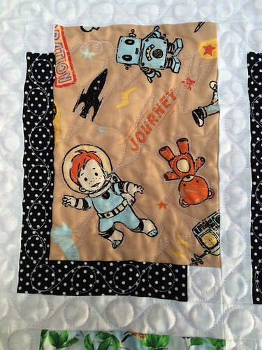 Astronaut Boy illusion quilt block