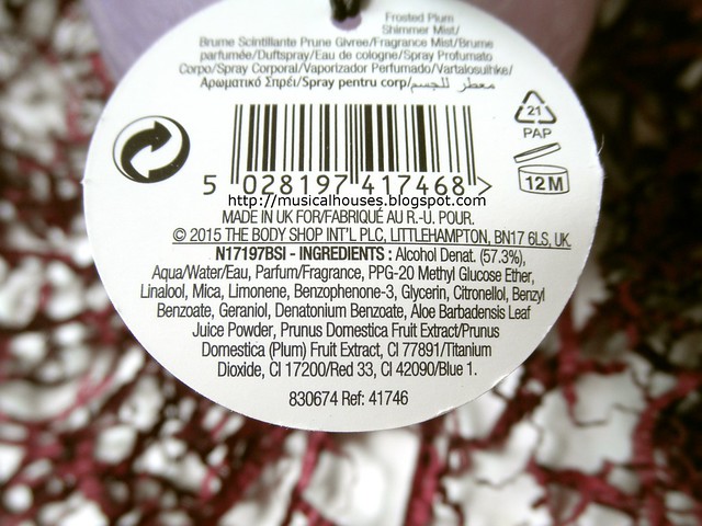 The Body Shop Frosted Plum Fragrance Ingredients