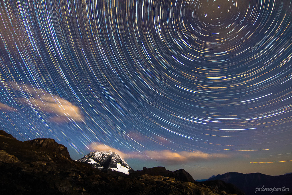 Star trails over Jack Mountain